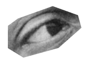 Un recorte de un ojo como elemento decorativo